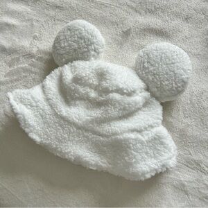 White Sherpa Mickey Ear Bucket Hat, Disney Bucket Hat